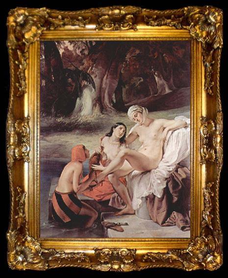 framed  Francesco Hayez Bathsheba Bathing, ta009-2